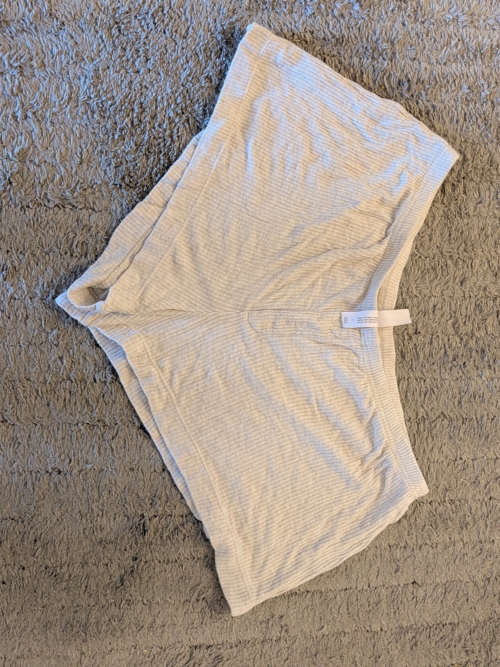Auden Light Beige Ribbed Lounge Shorts